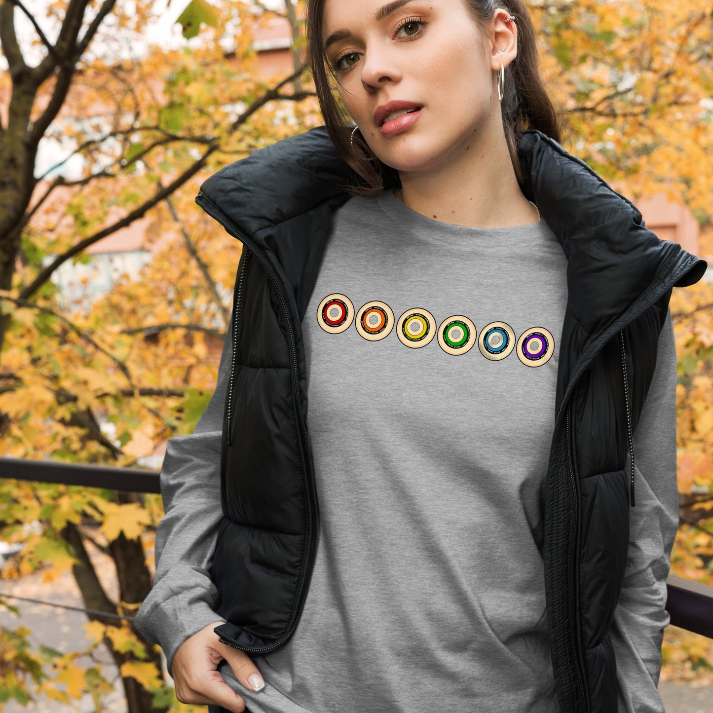 Rainbow Wheels Long Sleeve Tee